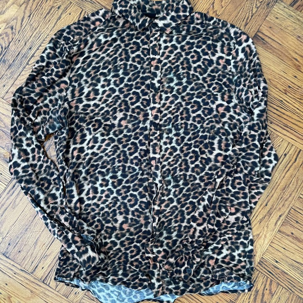 ASOS SLIM FIT LEOPARD PRINT SHIRT MEN